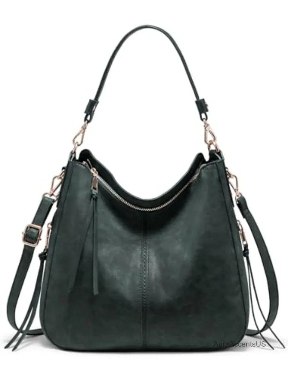 Hobo Crossbody Bag for Women, Faux Leather Shoulder Purse, Large Capacity
